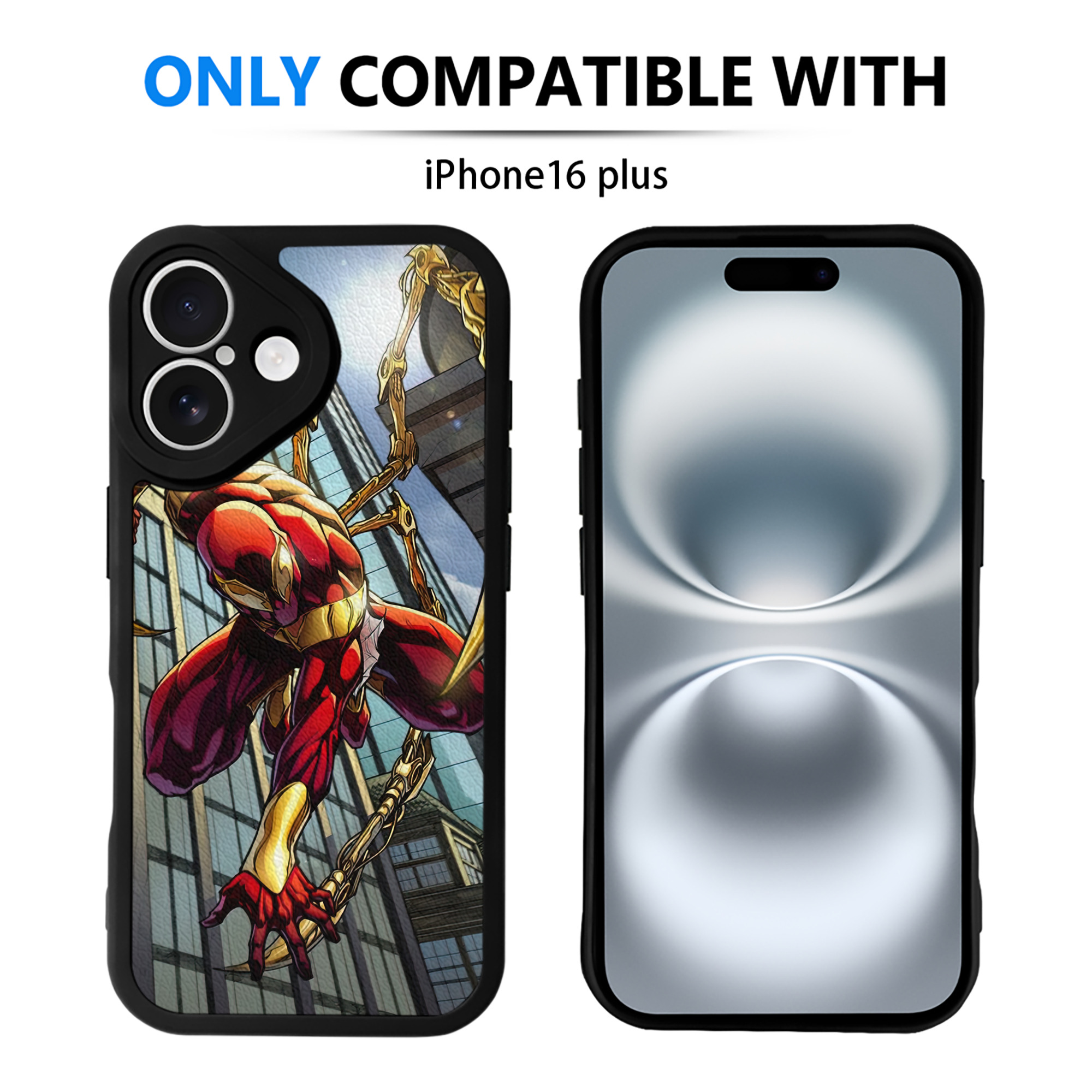 （画像用） Spider Man スパイダーマン 【iPhone 16シリーズ対応】シリコンスマホケース（レザー調） 材質：シリコン